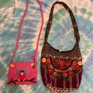 Purse bundle, flower and owl #154